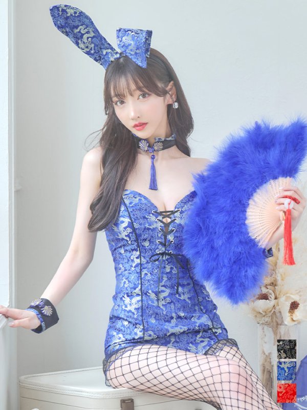 画像3: 【即日発送】【ハロウィン】チャイナバニーガール 【コスプレ6点セット】【XS-Mサイズ/3カラー】(SE01YN)[HC03]