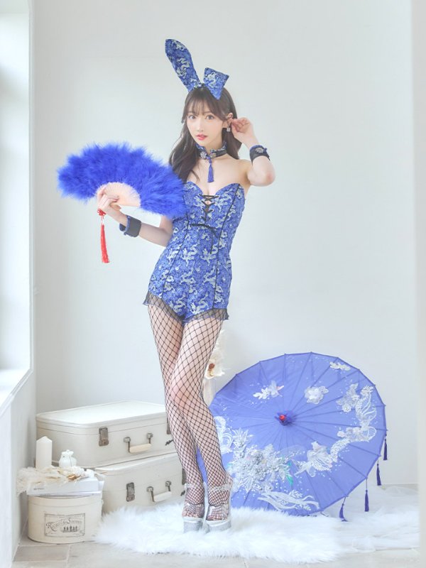 画像12: 【即日発送】【ハロウィン】チャイナバニーガール 【コスプレ6点セット】【XS-Mサイズ/3カラー】(SE01YN)[HC03]