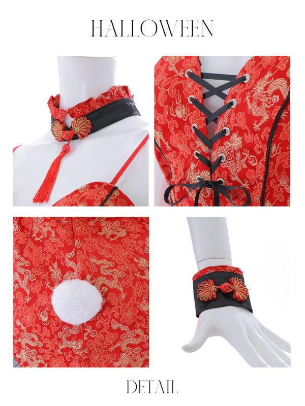 画像26: 【即日発送】【ハロウィン】チャイナバニーガール 【コスプレ6点セット】【XS-Mサイズ/3カラー】(SE01YN)[OF01]