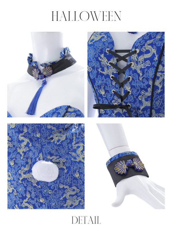 画像30: 【即日発送】【ハロウィン】チャイナバニーガール 【コスプレ6点セット】【XS-Mサイズ/3カラー】(SE01YN)[OF01]