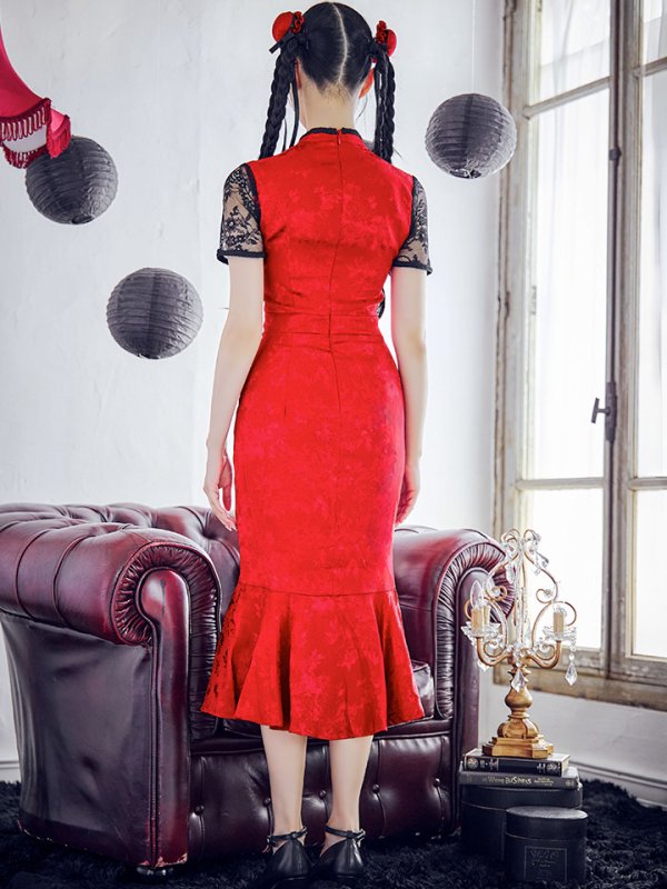 画像6: 【SALE!!】【即日発送】【ハロウィン】 マーメイドレースチャイナ 【コスプレ2点セット】【S-Lサイズ/3カラー】(SE01YN)[OF01]