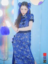 【即日発送】【ハロウィン】 緩苺ちゃん着用 パフスリーブチャイナドレス【コスプレ2点セット】【S-XLサイズ/3カラー】(SE01YN)[HC03]