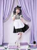 【ハロウィン】【LARME/ラルム掲載】 ギンガムチェック猫メイド【コスプレ5点セット】【S-Mサイズ/3カラー】[YMT]