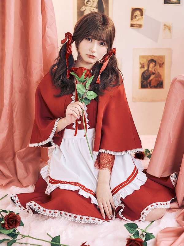画像4: 【即日発送】【送料無料！】【ハロウィン】【LARME/ラルム掲載】赤ずきん【コスプレ3点セット】【S-XLサイズ/1カラー】[HC03]
