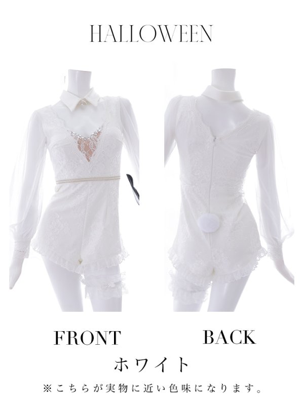 画像38: 【ハロウィン】 レースバニーオールインワン 【コスプレ5点セット】【S-Lサイズ/3カラー】[OF04]