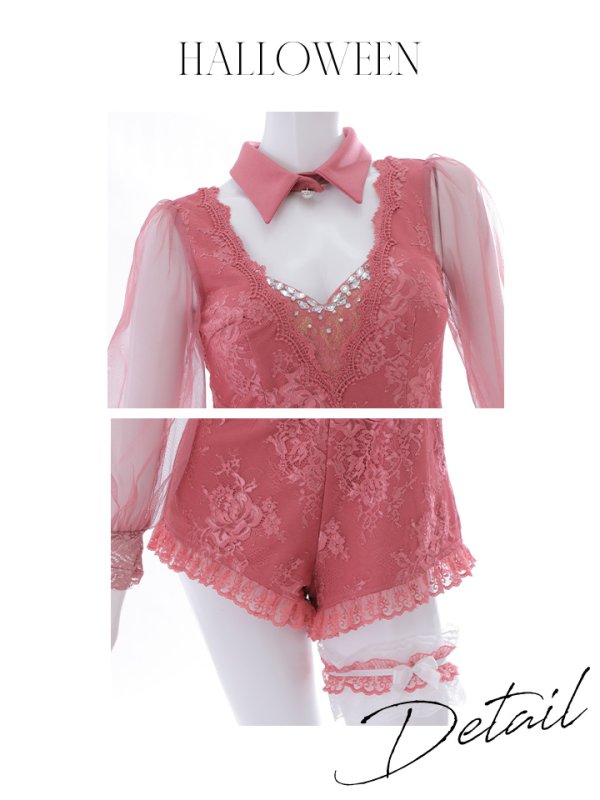 画像35: 【ハロウィン】 レースバニーオールインワン 【コスプレ5点セット】【S-Lサイズ/3カラー】[OF04]