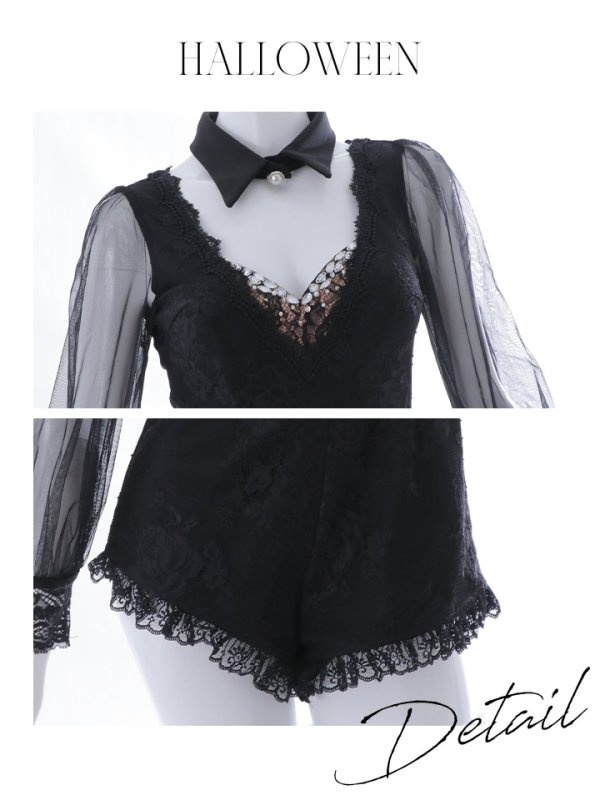 画像43: 【ハロウィン】 レースバニーオールインワン 【コスプレ5点セット】【S-Lサイズ/3カラー】[OF04]