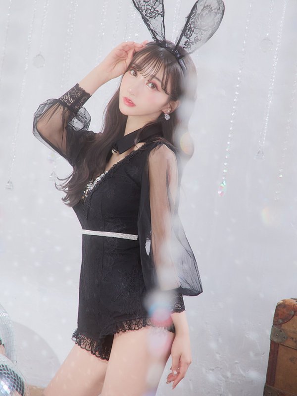 画像27: 【ハロウィン】 レースバニーオールインワン 【コスプレ5点セット】【S-Lサイズ/3カラー】[OF04]