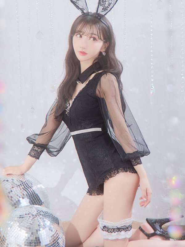 画像33: 【ハロウィン】 レースバニーオールインワン 【コスプレ5点セット】【S-Lサイズ/3カラー】[OF04]