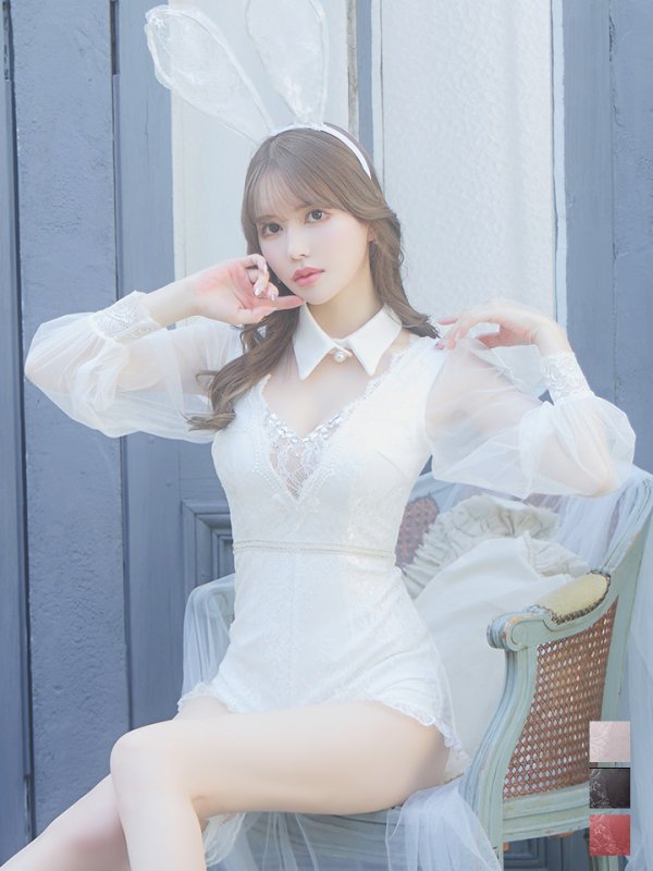 画像3: 【ハロウィン】 レースバニーオールインワン 【コスプレ5点セット】【S-Lサイズ/3カラー】[HC03]