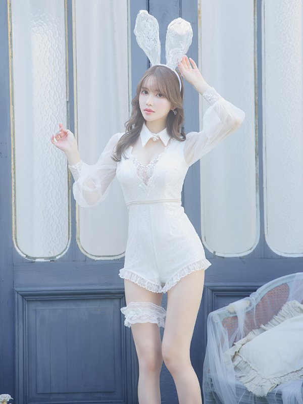 画像11: 【ハロウィン】 レースバニーオールインワン 【コスプレ5点セット】【S-Lサイズ/3カラー】[HC03]