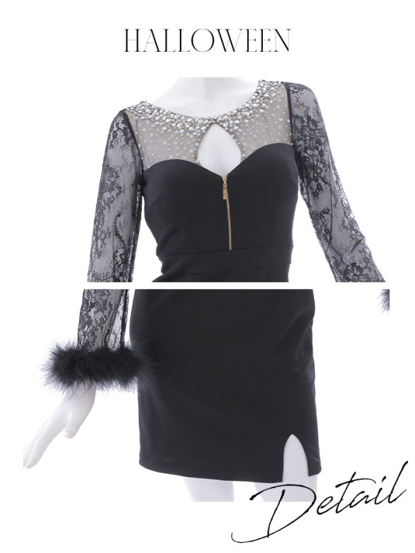 画像36: 【SALE!!】【即日発送】【ハロウィン】 ビジューバニーワンピース 【コスプレ4点セット】【S-Lサイズ/2カラー】[OF01]