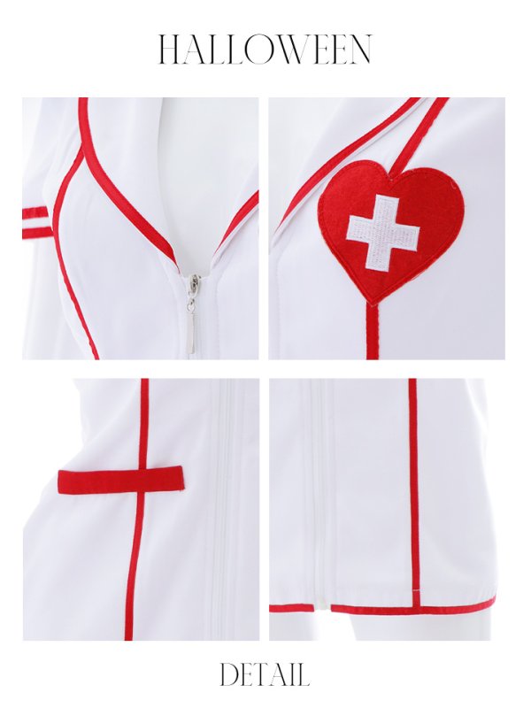 画像21: 【ハロウィン】 ジップナース 【コスプレ4点セット】【S-Mサイズ/1カラー】(CH01)[OF03]