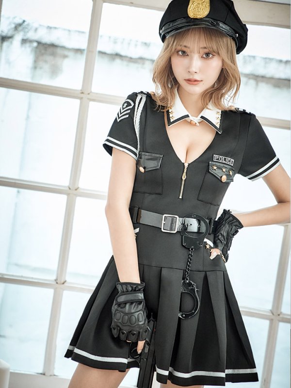 画像10: 【即日発送】【ハロウィン】ポリスフレアワンピース【コスプレ5点セット】【S-XLサイズ】(HC206-SV)[OF04-Bg]