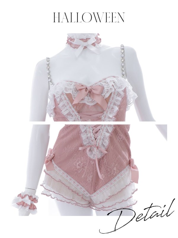 画像38: 【即日発送】【ハロウィン】パールチェーンレースバニーガール【コスプレ7点セット】【S-Lサイズ/3カラー】[OF01]