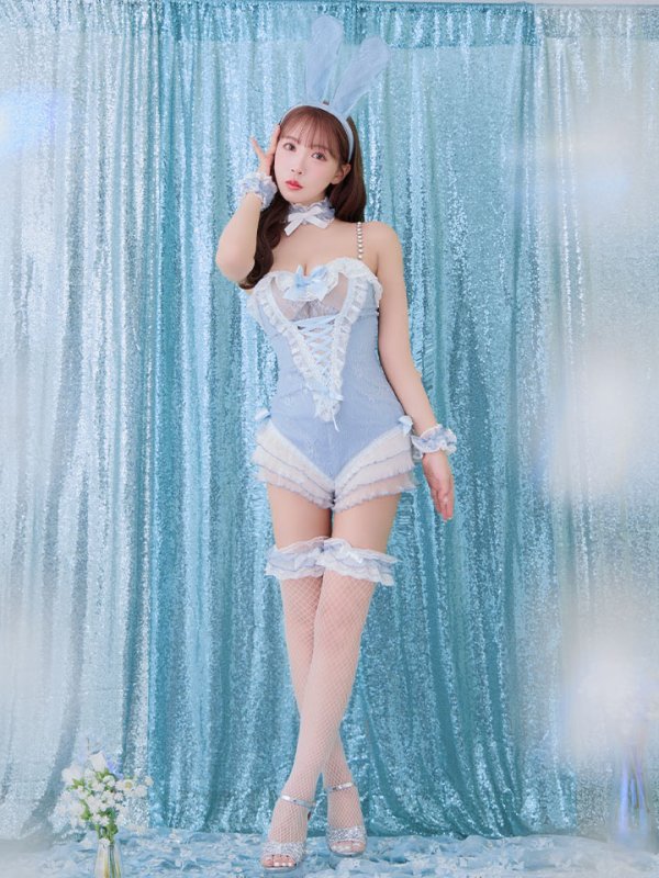 画像5: 【即日発送】【ハロウィン】パールチェーンレースバニーガール【コスプレ7点セット】【S-Lサイズ/3カラー】[OF01]