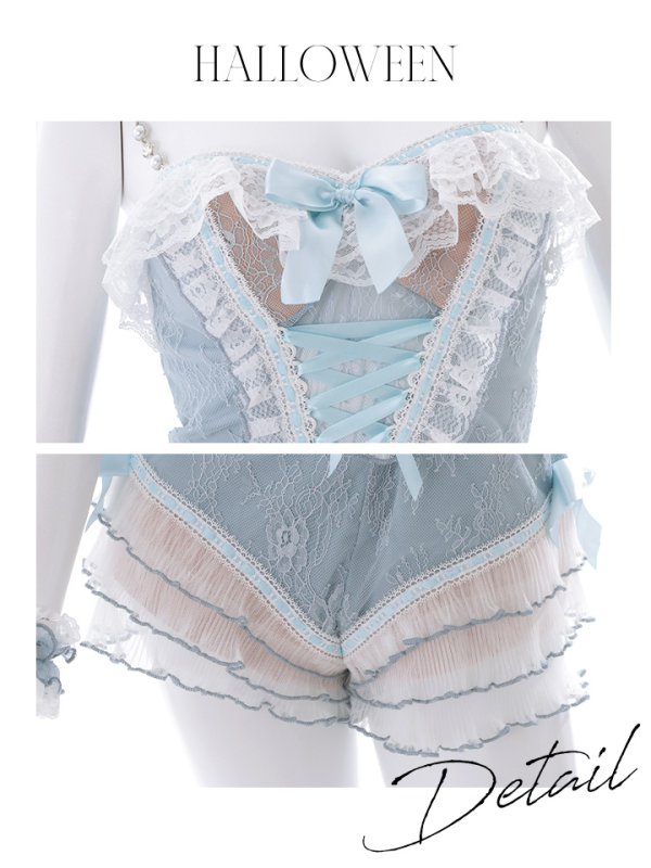 画像44: 【即日発送】【ハロウィン】パールチェーンレースバニーガール【コスプレ7点セット】【S-Lサイズ/3カラー】[OF01]