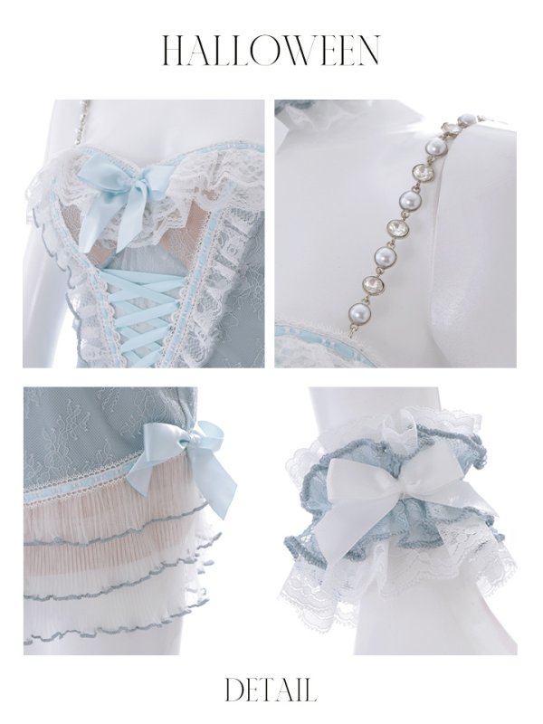 画像45: 【即日発送】【ハロウィン】パールチェーンレースバニーガール【コスプレ7点セット】【S-Lサイズ/3カラー】[OF01]