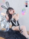 【即日発送】【ハロウィン】パールチェーンレースバニーガール【コスプレ7点セット】【S-Lサイズ/3カラー】[HC03]