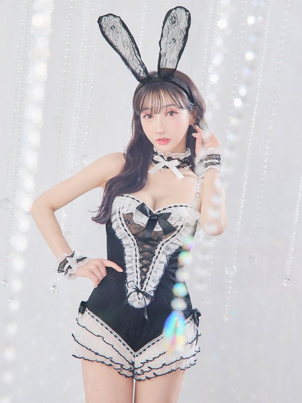 画像26: 【即日発送】【ハロウィン】パールチェーンレースバニーガール【コスプレ7点セット】【S-Lサイズ/3カラー】[OF01]