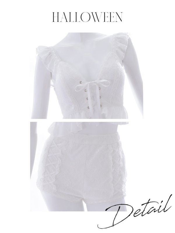 画像36: 【SALE!!】【即日発送】【ハロウィン】 フリルレースバニーセットアップ 【コスプレ6点セット】 【S-Mサイズ/3カラー】[OF01]