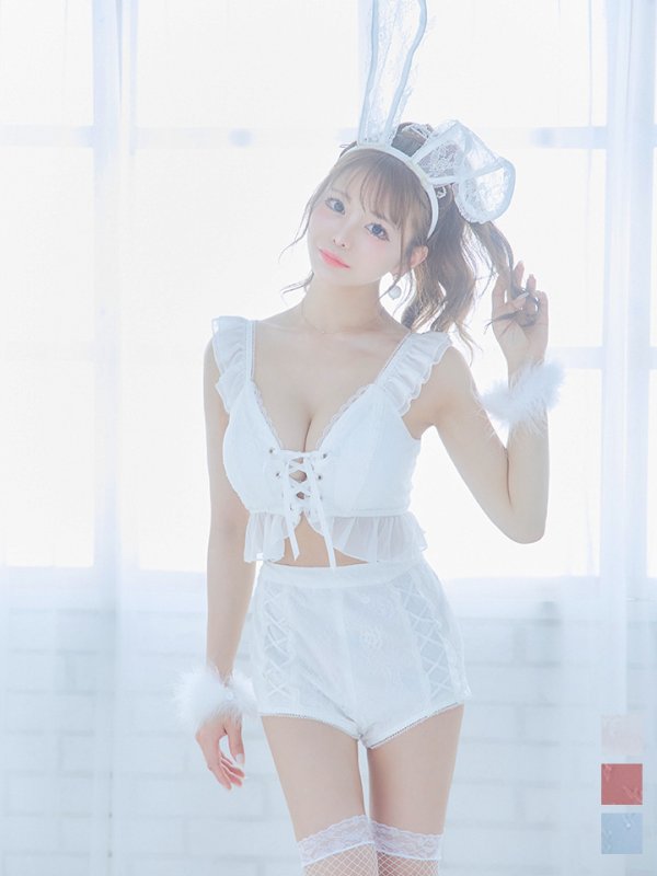 画像3: 【SALE!!】【即日発送】【ハロウィン】 フリルレースバニーセットアップ 【コスプレ6点セット】 【S-Mサイズ/3カラー】[OF01]