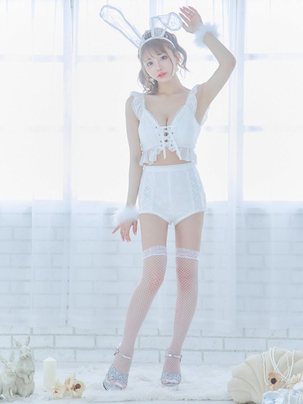 画像5: 【SALE!!】【即日発送】【ハロウィン】 フリルレースバニーセットアップ 【コスプレ6点セット】 【S-Mサイズ/3カラー】[OF01]