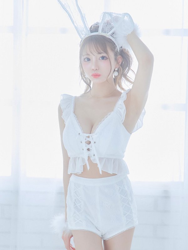 画像12: 【SALE!!】【即日発送】【ハロウィン】 フリルレースバニーセットアップ 【コスプレ6点セット】 【S-Mサイズ/3カラー】[OF01]