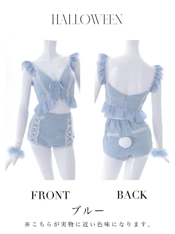 画像42: 【SALE!!】【即日発送】【ハロウィン】 フリルレースバニーセットアップ 【コスプレ6点セット】 【S-Mサイズ/3カラー】[OF01]