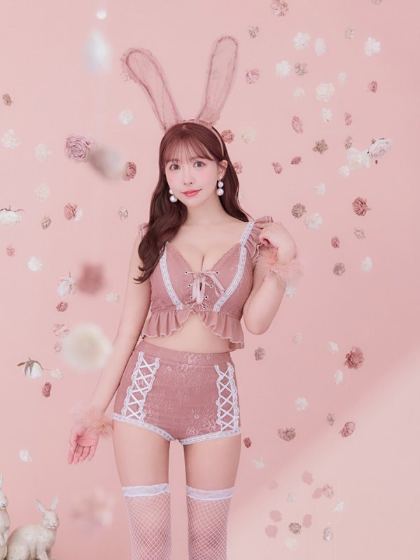 画像34: 【SALE!!】【即日発送】【ハロウィン】 フリルレースバニーセットアップ 【コスプレ6点セット】 【S-Mサイズ/3カラー】[OF01]