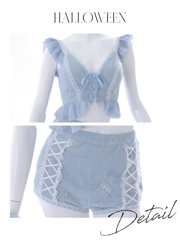 画像43: 【SALE!!】【即日発送】【ハロウィン】 フリルレースバニーセットアップ 【コスプレ6点セット】 【S-Mサイズ/3カラー】[OF01]