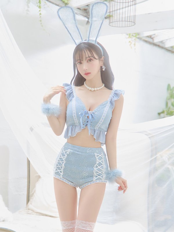 画像7: 【SALE!!】【即日発送】【ハロウィン】 フリルレースバニーセットアップ 【コスプレ6点セット】 【S-Mサイズ/3カラー】[OF01]