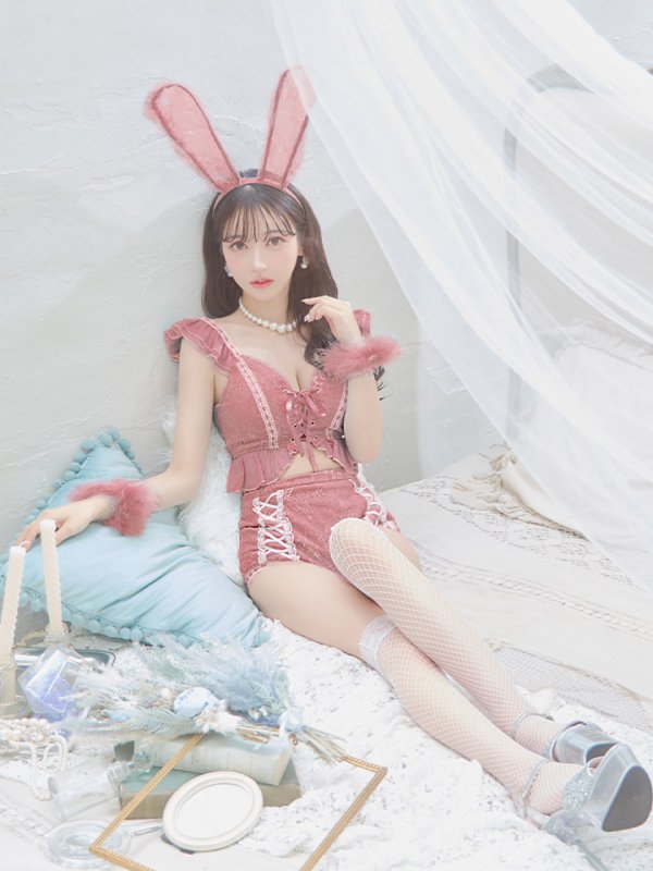 画像23: 【SALE!!】【即日発送】【ハロウィン】 フリルレースバニーセットアップ 【コスプレ6点セット】 【S-Mサイズ/3カラー】[OF01]