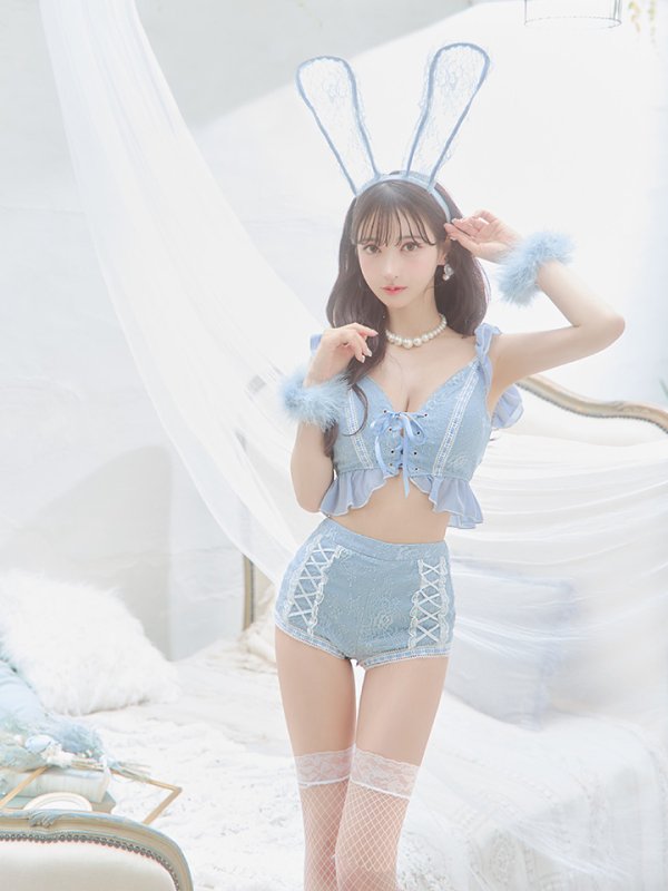 画像15: 【SALE!!】【即日発送】【ハロウィン】 フリルレースバニーセットアップ 【コスプレ6点セット】 【S-Mサイズ/3カラー】[OF01]