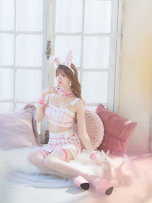 画像10: 【SALE!!】【即日発送】【ハロウィン】 ツイードバニーラップススカートセットアップコスプレ【コスプレ7点セット】【S-Mサイズ/2カラー】[OF01]