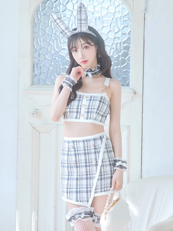 画像21: 【SALE!!】【即日発送】【ハロウィン】 ツイードバニーラップススカートセットアップコスプレ【コスプレ7点セット】【S-Mサイズ/2カラー】[OF01]