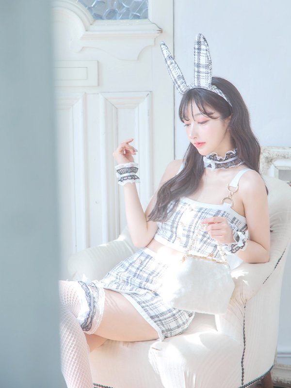 画像26: 【SALE!!】【即日発送】【ハロウィン】 ツイードバニーラップススカートセットアップコスプレ【コスプレ7点セット】【S-Mサイズ/2カラー】[OF01]