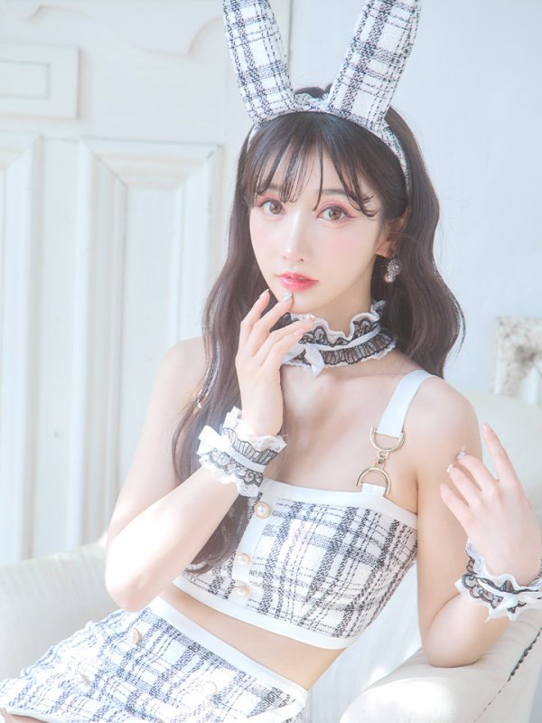 画像27: 【SALE!!】【即日発送】【ハロウィン】 ツイードバニーラップススカートセットアップコスプレ【コスプレ7点セット】【S-Mサイズ/2カラー】[OF01]