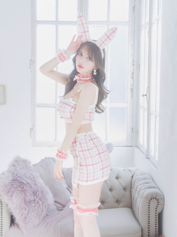 画像7: 【SALE!!】【即日発送】【ハロウィン】 ツイードバニーラップススカートセットアップコスプレ【コスプレ7点セット】【S-Mサイズ/2カラー】[OF01]