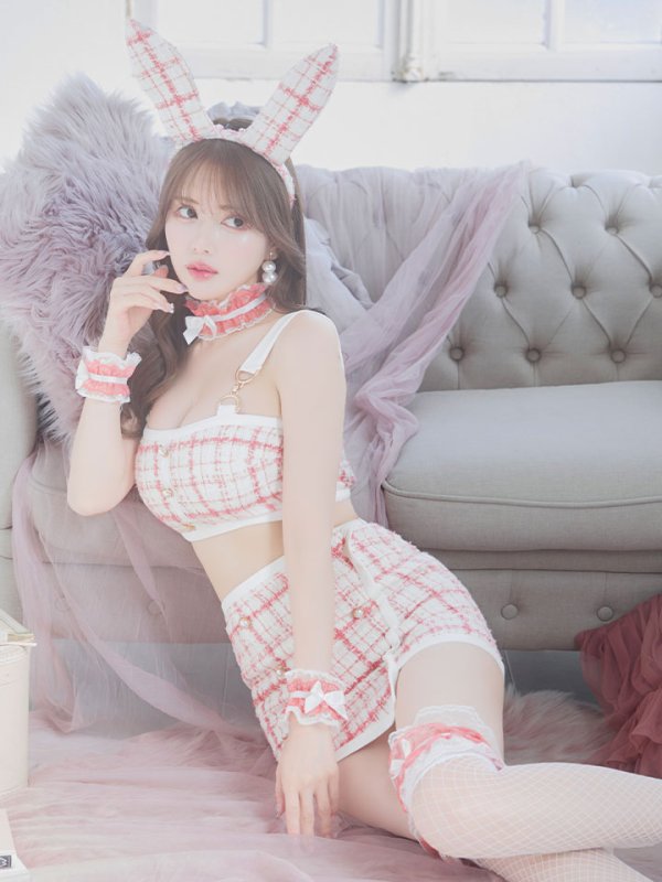 画像9: 【SALE!!】【即日発送】【ハロウィン】 ツイードバニーラップススカートセットアップコスプレ【コスプレ7点セット】【S-Mサイズ/2カラー】[OF01]