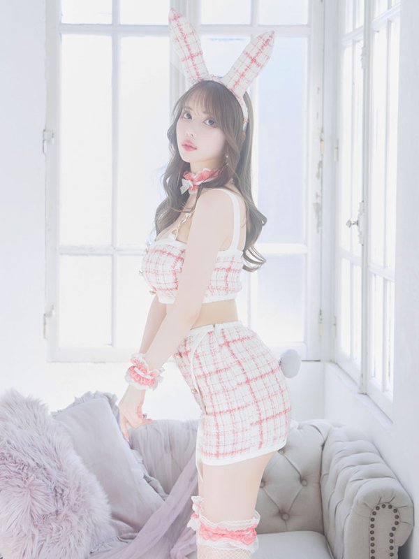 画像10: 【SALE!!】【即日発送】【ハロウィン】 ツイードバニーラップススカートセットアップコスプレ【コスプレ7点セット】【S-Mサイズ/2カラー】[OF01]