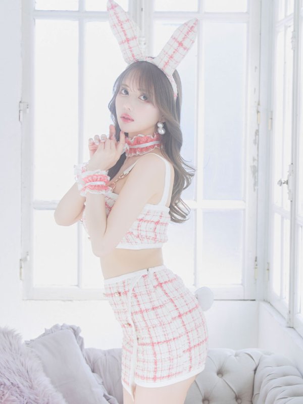 画像11: 【SALE!!】【即日発送】【ハロウィン】 ツイードバニーラップススカートセットアップコスプレ【コスプレ7点セット】【S-Mサイズ/2カラー】[OF01]