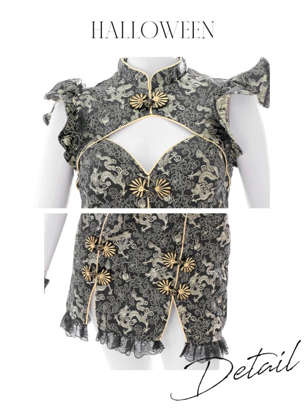 画像25: 【即日発送】【ハロウィン】 スリットミニチャイナ 【コスプレ3点セット】【XS-Lサイズ/3カラー】(SE01YN)[OF04]