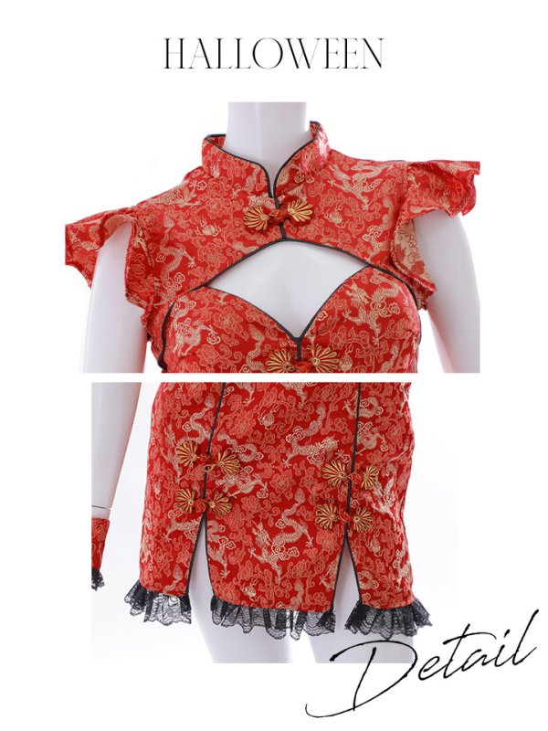 画像29: 【即日発送】【ハロウィン】 スリットミニチャイナ 【コスプレ3点セット】【XS-Lサイズ/3カラー】(SE01YN)[OF04]