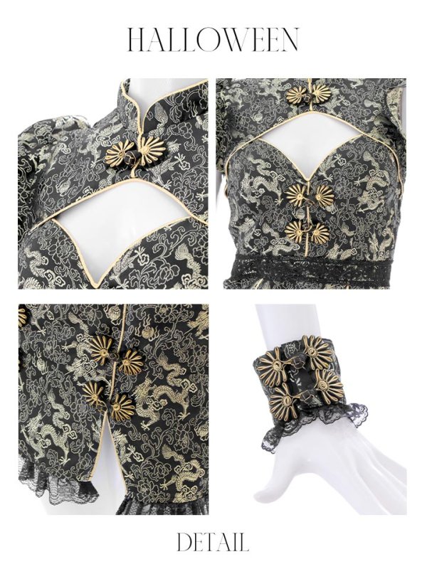 画像26: 【即日発送】【ハロウィン】 スリットミニチャイナ 【コスプレ3点セット】【XS-Lサイズ/3カラー】(SE01YN)[OF04]