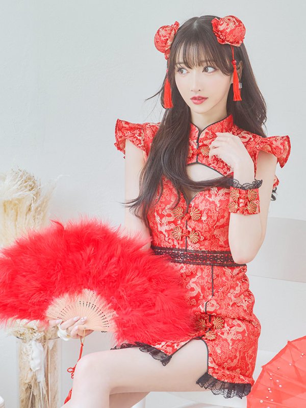 画像8: 【即日発送】【ハロウィン】 スリットミニチャイナ 【コスプレ3点セット】【XS-Lサイズ/3カラー】(SE01YN)[HC03]