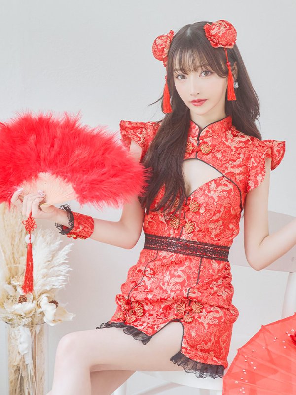 画像11: 【即日発送】【ハロウィン】 スリットミニチャイナ 【コスプレ3点セット】【XS-Lサイズ/3カラー】(SE01YN)[HC03]