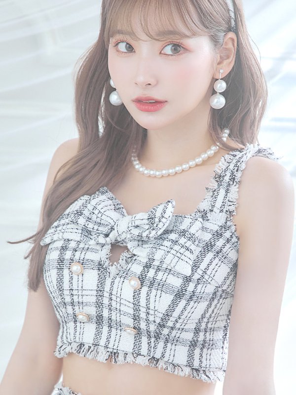 画像18: 【SALE!!】【即日発送】【ハロウィン】ツイードバニーリボンセットアップ（パンツ）【コスプレ6点セット】 【XS-Mサイズ/2カラー】[OF04]