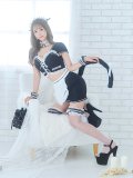 【即日発送】【ハロウィン】キャットメイドセットアップ【コスプレ6点セット】【S-Mサイズ】【YMT】