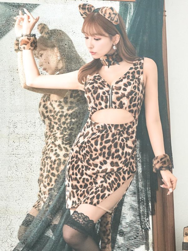 画像4: 【SALE!!】【即日発送】【ハロウィン】 レオパードキャット/豹柄猫 【コスプレ5点セット】 【S-Mサイズ】[OF01]